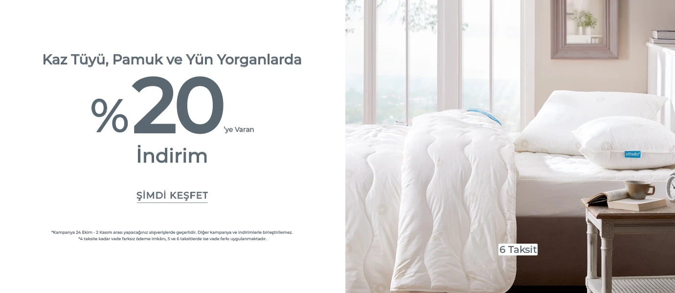 Doğal Dolgulu Yorganlarda %20 Net İndirim