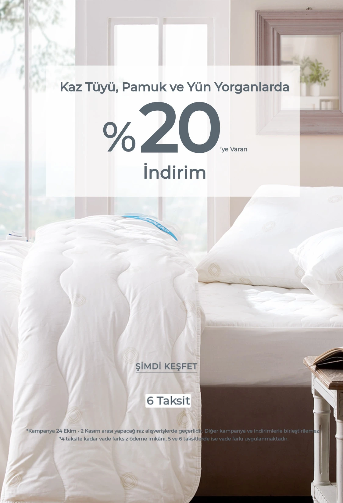 Doğal Dolgulu Yorgan Ürünlerinde %20 İndirim