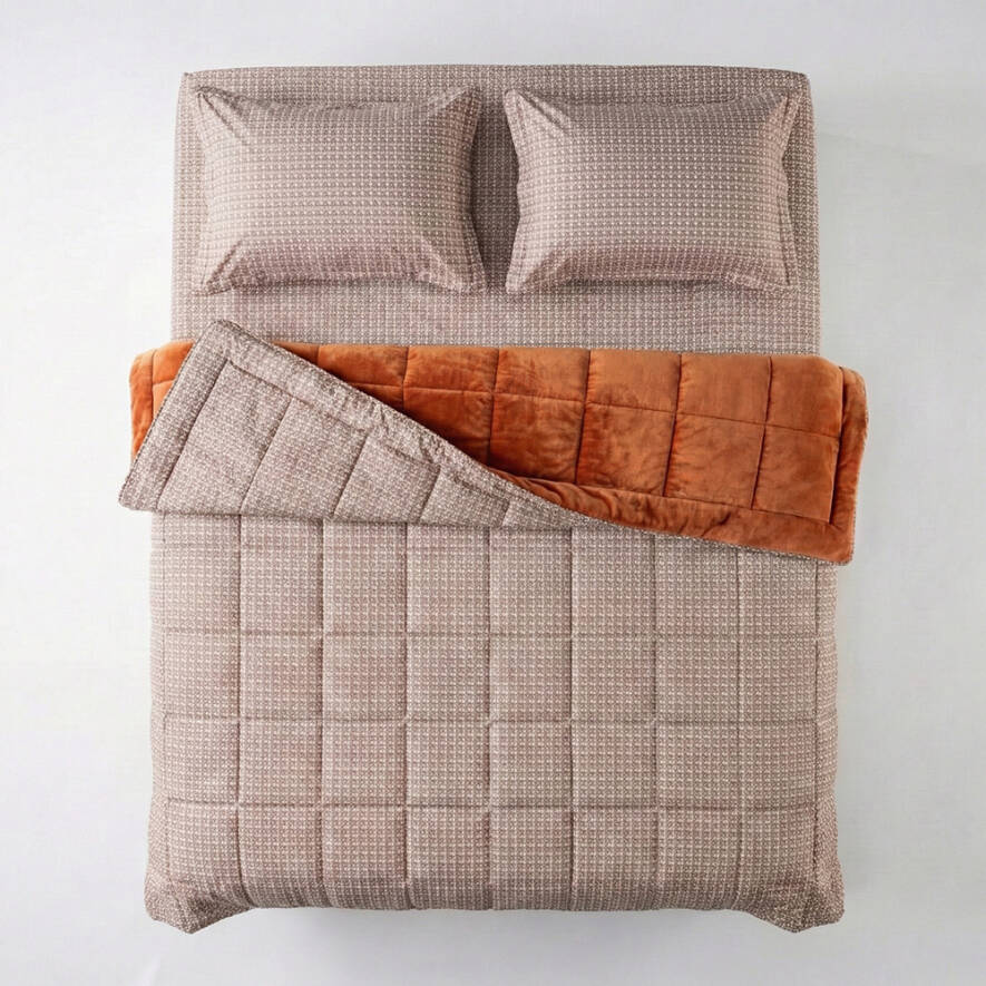 Çift Kişilik Çift Taraflı Welsoft Comforter Yorgan Seti Turuncu 195x215 cm - Dormio Soft Trigo Serisi - 4