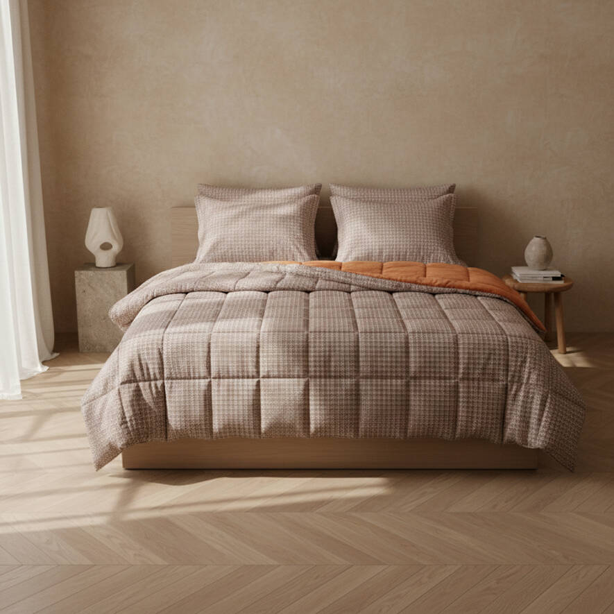 Çift Kişilik Çift Taraflı Welsoft Comforter Yorgan Seti Turuncu 195x215 cm - Dormio Soft Trigo Serisi - 3