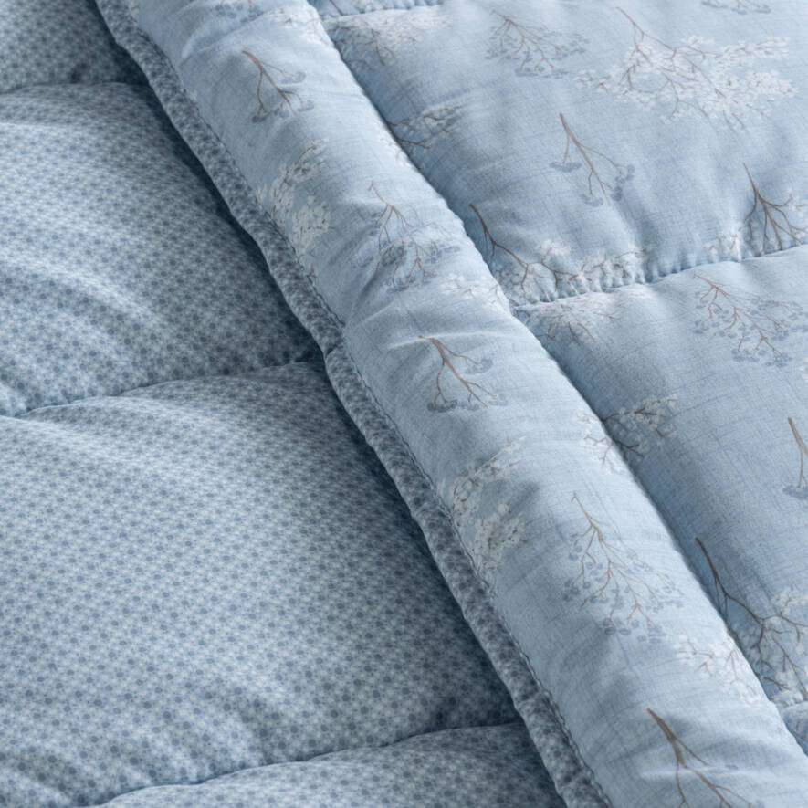 Kullanımı Kolay Tek Kişilik Yorgan 155x215 cm Mavi - Dormio Bloom Serisi - 4