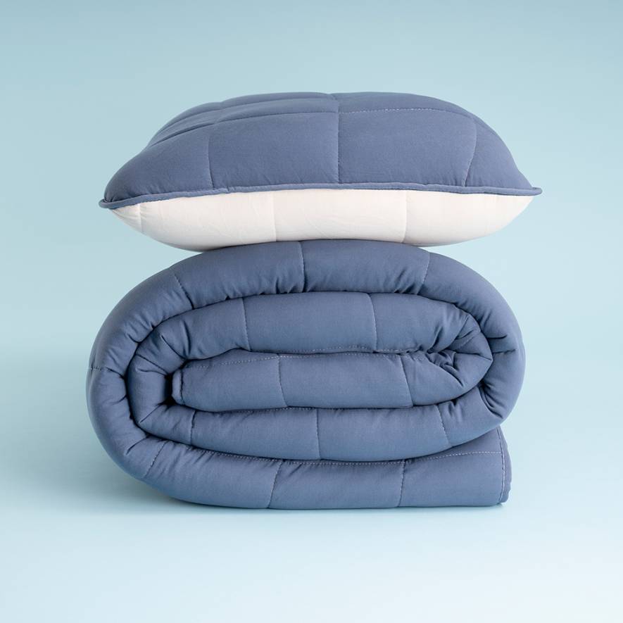 Kullanımı Kolay Tek Kişilik Yastık Alezi Ve Yorgan Seti 170x230 cm Denim - Egeo Life Serisi - 5