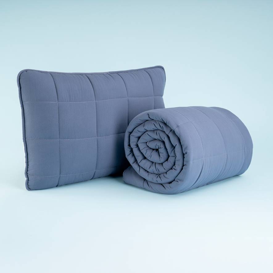 Kullanımı Kolay Tek Kişilik Yastık Alezi Ve Yorgan Seti 170x230 cm Denim - Egeo Life Serisi - 