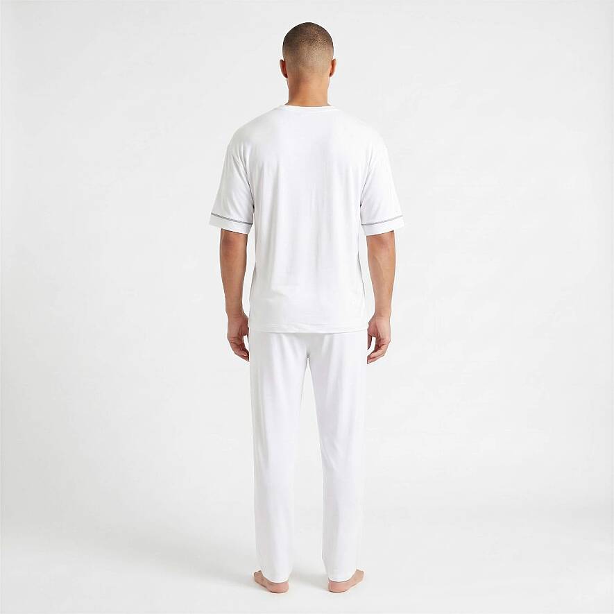 Cooling Jersey Erkek Pijama Takımı - M/L - Beyaz - 