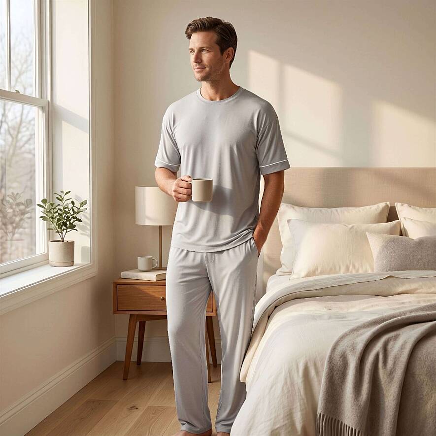 Cooling Jersey Erkek Pijama Takımı - XL/2XL - Gri - 