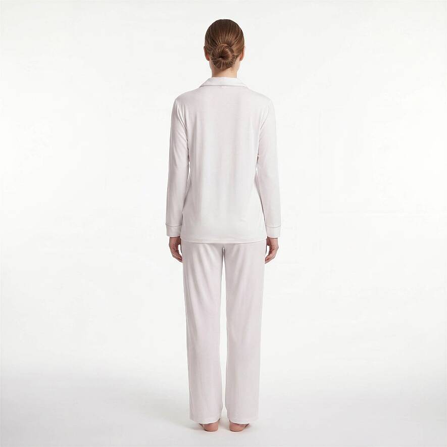 Cooling Jersey Kadın Gömlek Pijama Takımı - L/XL - Beyaz - 3