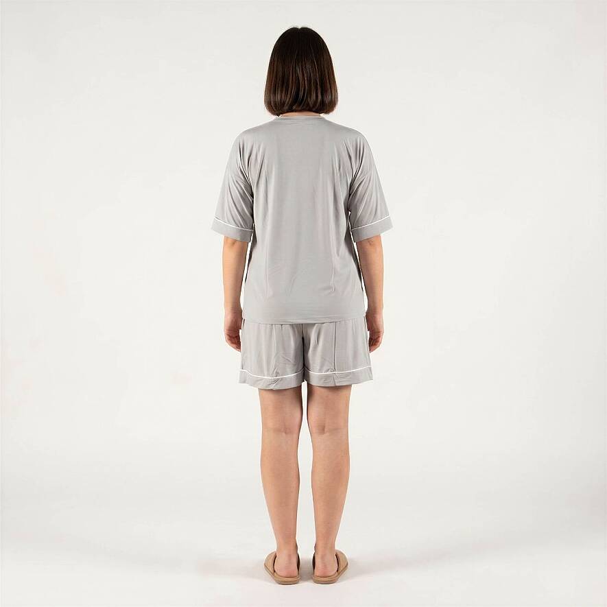 Cooling Jersey Kadın Pijama Takımı - S/M - Gri - 
