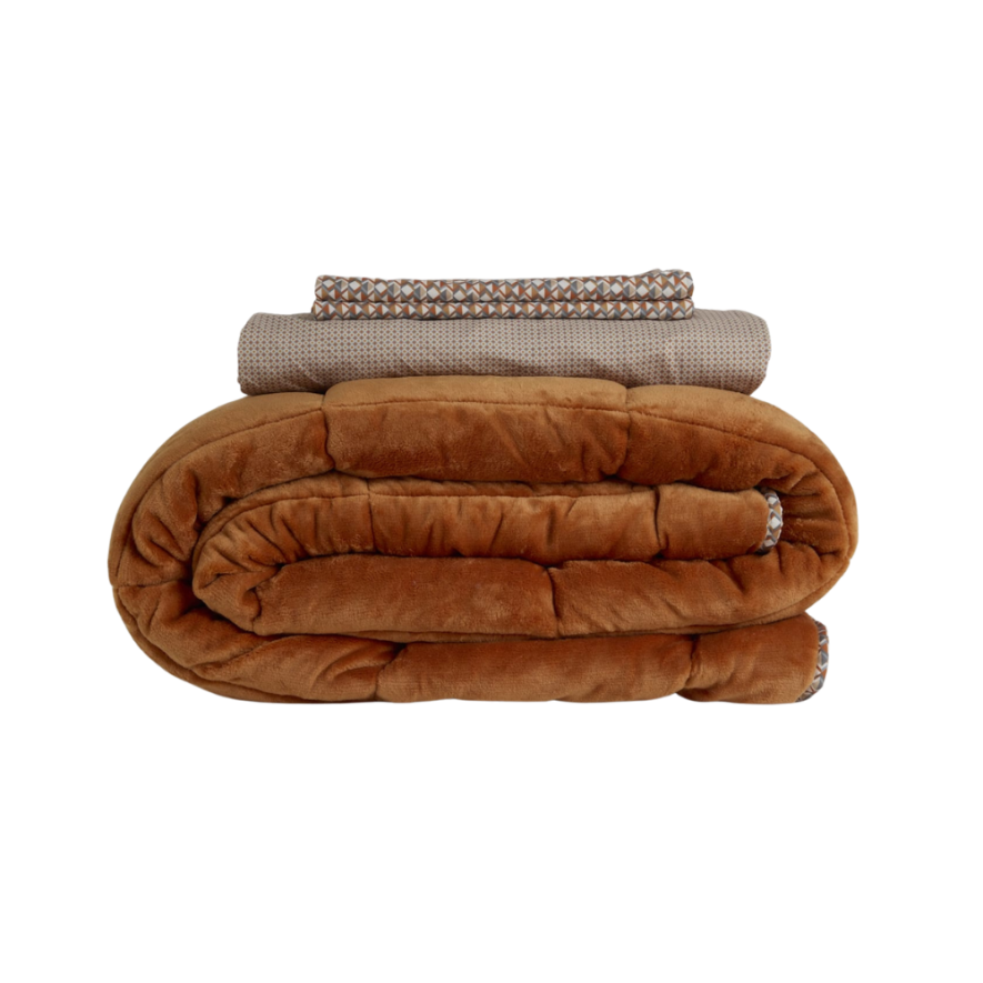 Othello Dormio Soft Trigo Comforter Tek Kişilik Çift Taraflı Turuncu Yorgan Seti - 155x215 cm - 5