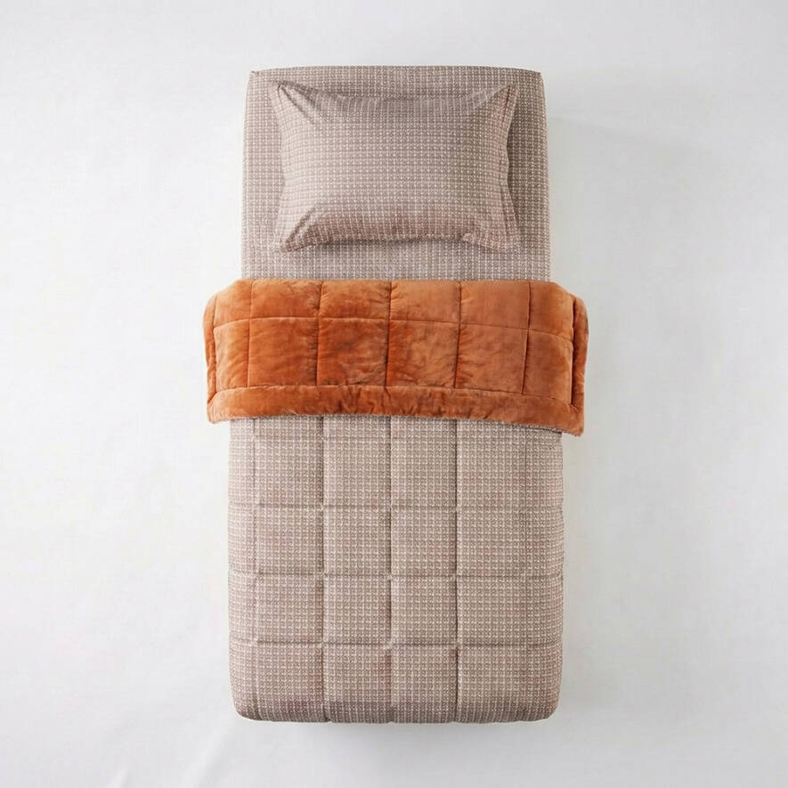 Tek Kişilik Çift Taraflı Welsoft Comforter Yorgan Seti Turuncu 155x215 cm - Dormio Soft Trigo Serisi - 4