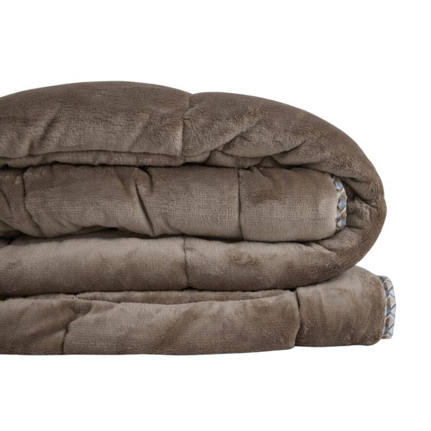 Tek Kişilik Çift Taraflı Welsoft Comforter Yorgan Seti Vizon 155x215 cm - Dormio Soft Trigo Serisi - 3